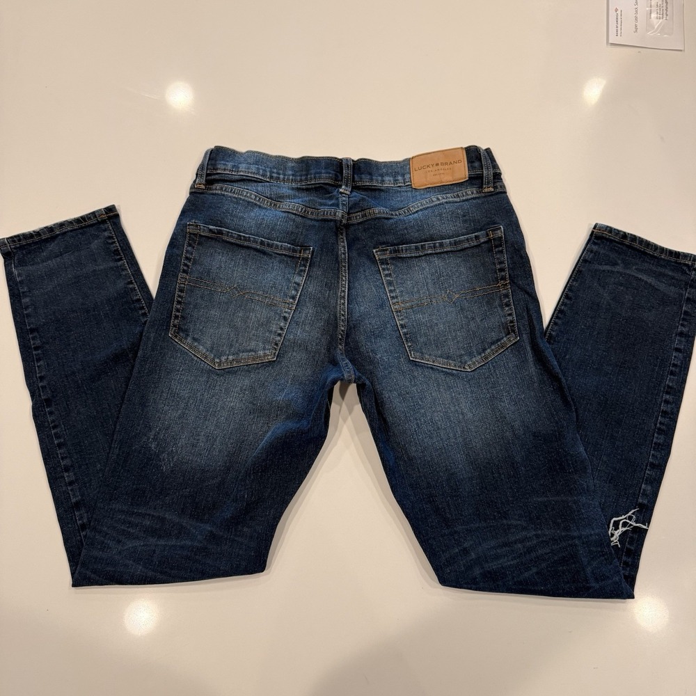 Lucky Brand Jeans Mens 31x32 Blue 411 Athletic Taper Fit Stretch Denim Pants - Picture 9 of 13